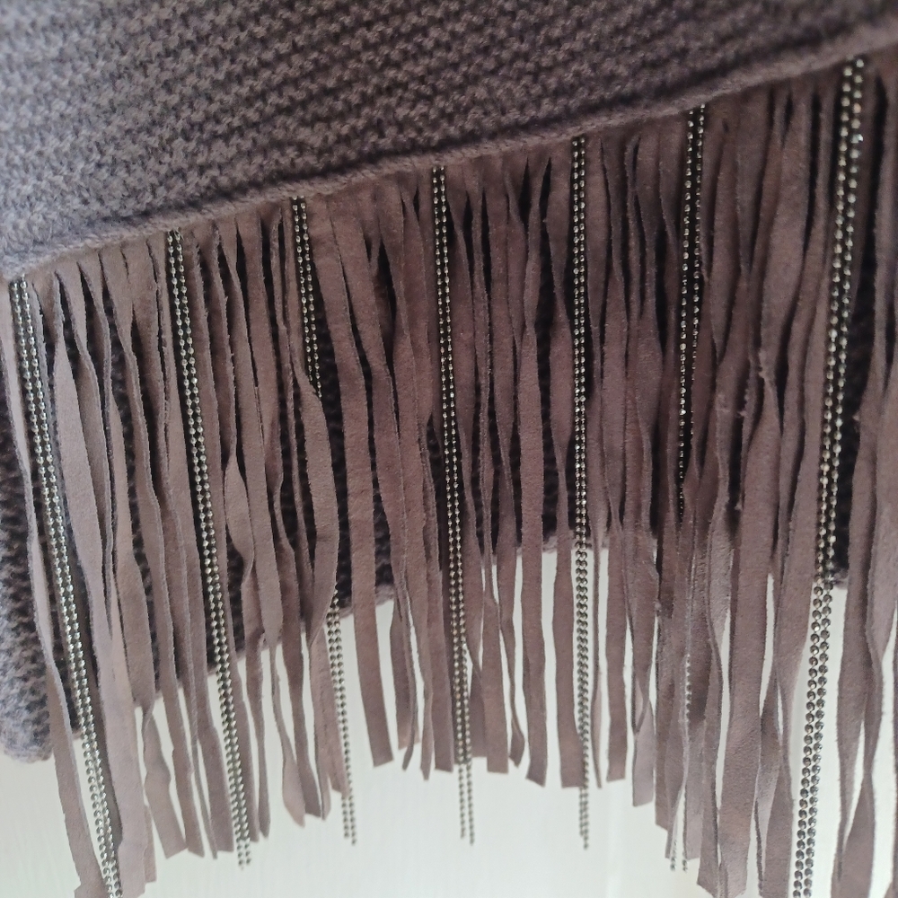 Fabiana Filippi Wool/Cashmere/Silk Taupe Turtleneck Sweater - Picture 3 of 3